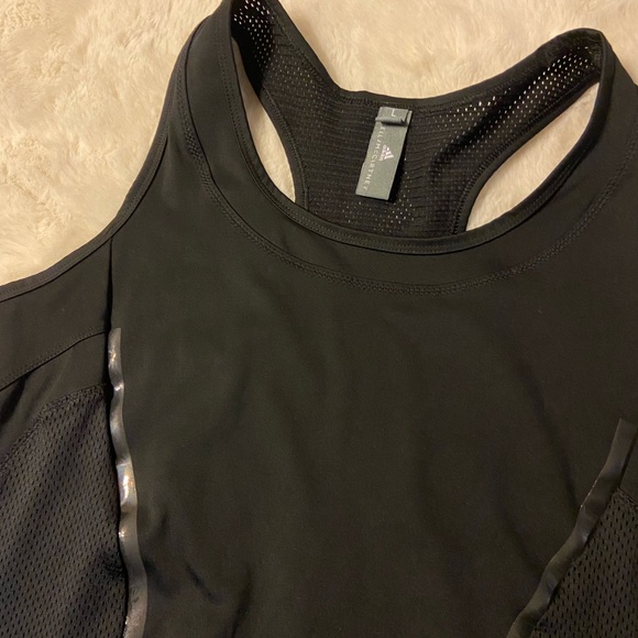 Adidas x Stella McCartney racer-back tank with mesh inserts on sides black L - Picture 7 of 15